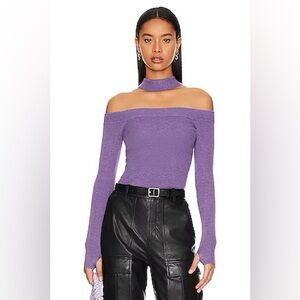 NBD Maral Off Shoulder Sweater in Purple NWOT Size S